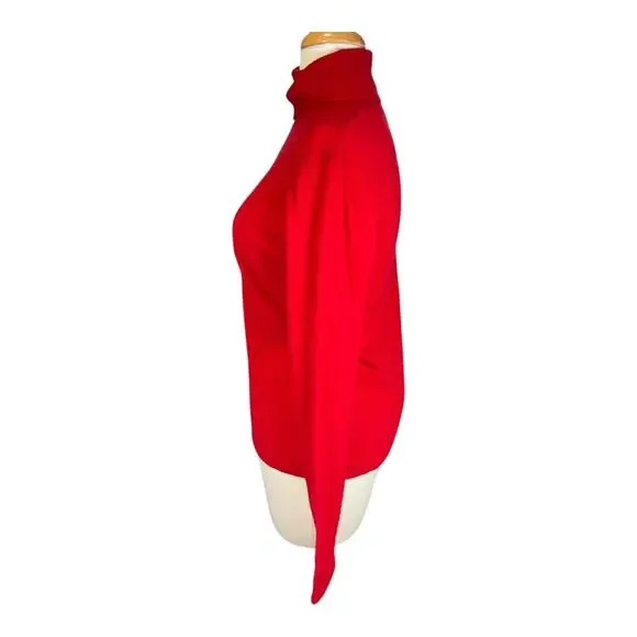 Neiman Marcus 100% Cashmere Red Turtleneck Sweater (Size [insert]) - Picture 3 of 10